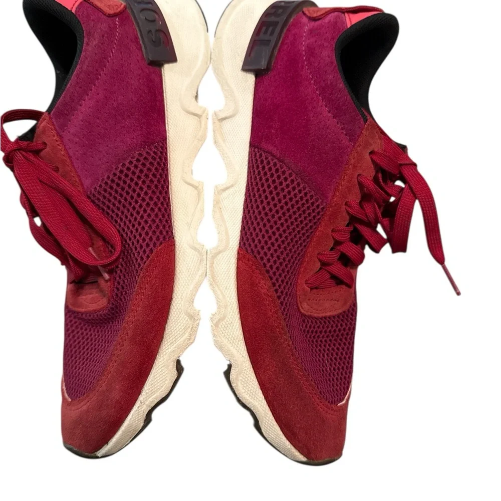 Sorel Kinetic Impact Sneakers Size‎ 9 Suede Mesh Upper Red Pink Athleisure